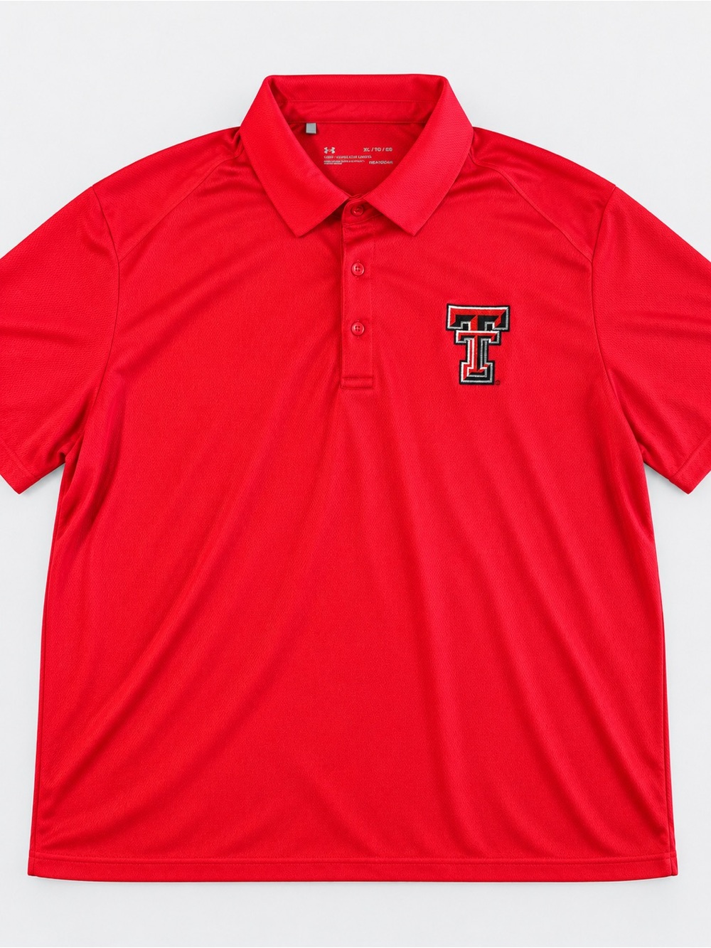 Under Armour Men’s Red Polo with Embroidered Texas Tech Chest Logo